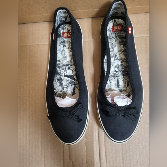BC Footwear Black Canvas Slip-ons Women Sizw 7.5 - Picture 5 of 9